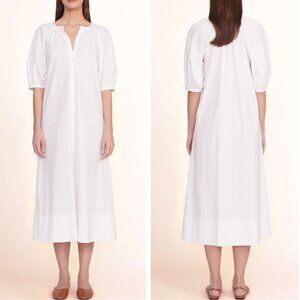 NWT STAUD Vincent Midi Dress XSmall White Cocktail Party Quiet Lux